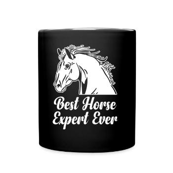 Bester Pferdeexperte Aller Zeiten Pferd Reiten - Tasse einfarbig - Schwarz - Vorne