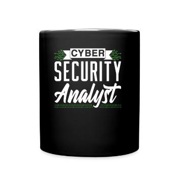 Cybersecurity Analyst Hacker IT Security Hack - Full Colour Mug - black - Front