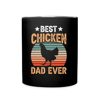 Der Beste Hühner Dad Aller Zeiten Huhn Papi Papa - Tasse einfarbig - Schwarz - Vorne