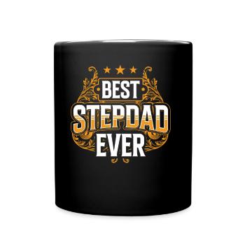 Bester Stiefvater Aller Zeiten Stepdad Stiefpapa - Tasse einfarbig - Schwarz - Vorne