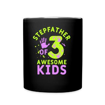 Beau-père de 3 enfants fantastiques Stepdad - Mug uni - noir - Devant