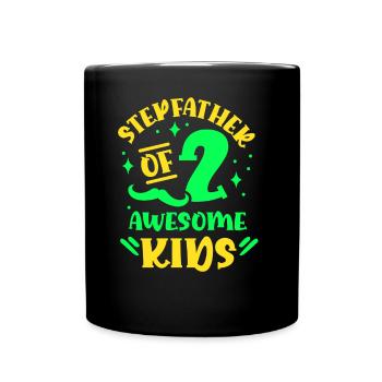 Beau-père de 2 grands enfants Beau-père - Mug uni - noir - Devant