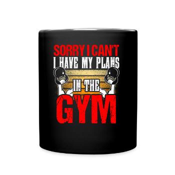 Je ne peux pas avoir de plans dans la salle de gym désolé passe-temps - Mug uni - noir - Devant