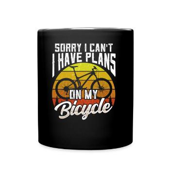 Je ne peux pas avoir de plans sur mon vélo - Mug uni - noir - Devant