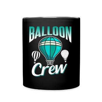 Ballon Besatzung Flug Heißluftballon Ballonfahrer - Tasse einfarbig - Schwarz - Vorne