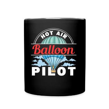 Hot Air Balloon Pilot Balloonist Balloon Flight - Full Colour Mug - black - Front