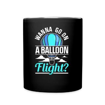 Voulez-vous faire un tour en montgolfière? Aérostier - Mug uni - noir - Devant