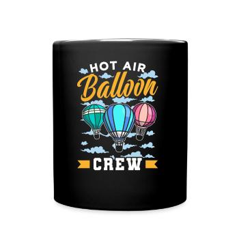 Heißluftballon Besatzung Ballonfahrer Ballonflug - Tasse einfarbig - Schwarz - Vorne