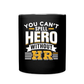 Held Kann Man Nicht Ohne Hr Buchstabieren Personal - Tasse einfarbig - Schwarz - Vorne
