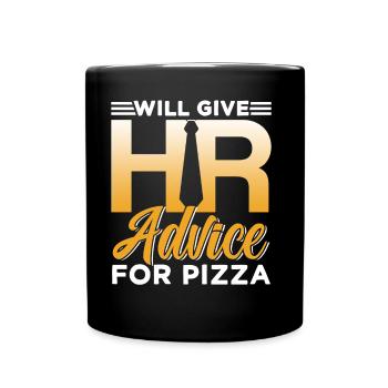 Personalwesen Pizza Human Resources Personaler HR - Tasse einfarbig - Schwarz - Vorne
