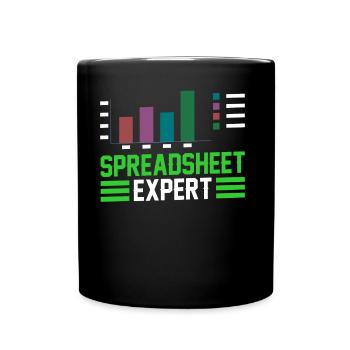Spreadsheet Expert Table Work Accountant - Full Colour Mug - black - Front