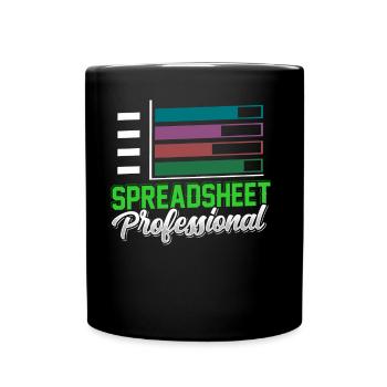 Spreadsheet Professional Accountant Table Work - Full Colour Mug - black - Front