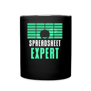 Spreadsheet Experte Buchhalter Tabelle Arbeit - Tasse einfarbig - Schwarz - Vorne