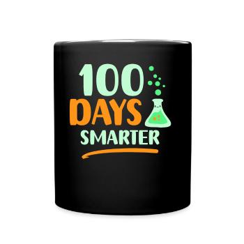 100 Tage Schlauer Sprüche Team Süß Lustig - Tasse einfarbig - Schwarz - Vorne