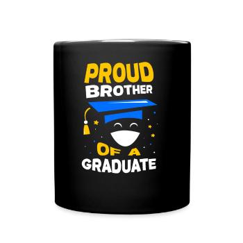 Stolzer Bruder Eines Absolventen Absolvent - Tasse einfarbig - Schwarz - Vorne