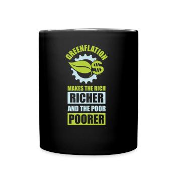 Greenflation Green Energy Prices Inflation - Full Colour Mug - black - Front