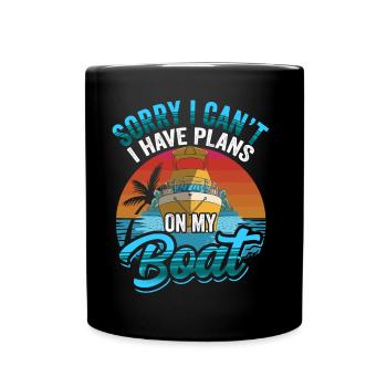 J’ai des plans sur mon bateau Désolé Hobby Team - Mug uni - noir - Devant