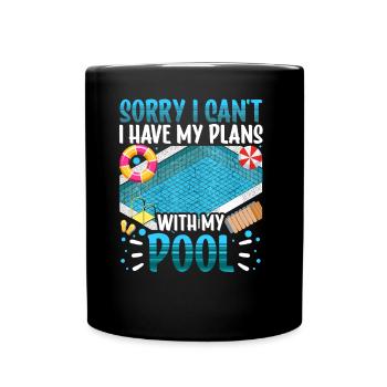 I Have Plans With My Pool Team Hobby Sorry - Full Colour Mug - black - Front