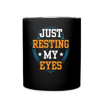 Je ne repose que mes yeux de papa papa père - Mug uni - noir - Devant