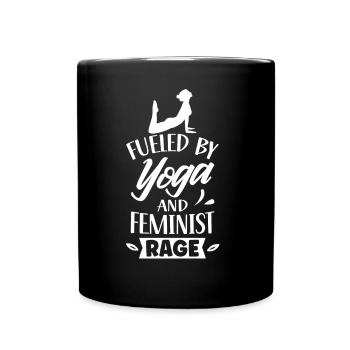 Driven by yoga and feminist anger women - Full Colour Mug - black - Front