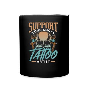 Soutenez votre tatoueur local tatoueur - Mug uni - noir - Devant