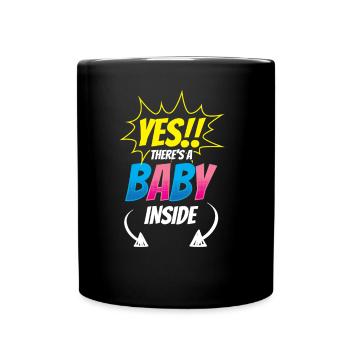 Ja Da Ist Ein Baby Drin Süß Schwanger Baby Inside - Tasse einfarbig - Schwarz - Vorne