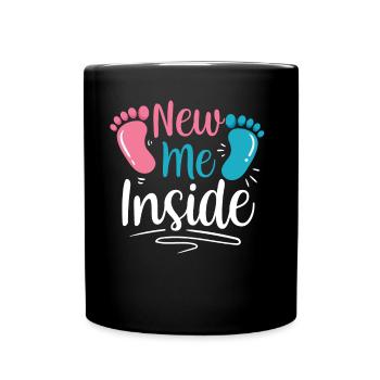 The New Me Inside Sweet Baby Inside Pregnant - Full Colour Mug - black - Front