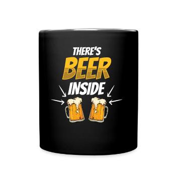 Da Ist Bier Drin Trinker Trinken Beer Inside - Tasse einfarbig - Schwarz - Vorne