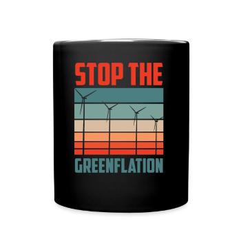 Stop Greenflation Green Inflation Energy - Full Colour Mug - black - Front