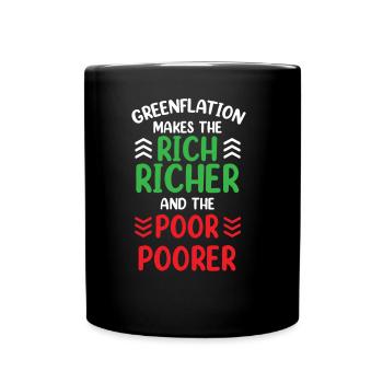 Greenflation riche riche plus riche et pauvre plus pauvre - Mug uni - noir - Devant