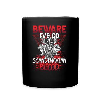 Attention J’ai du sang scandinave nordique - Mug uni - noir - Devant