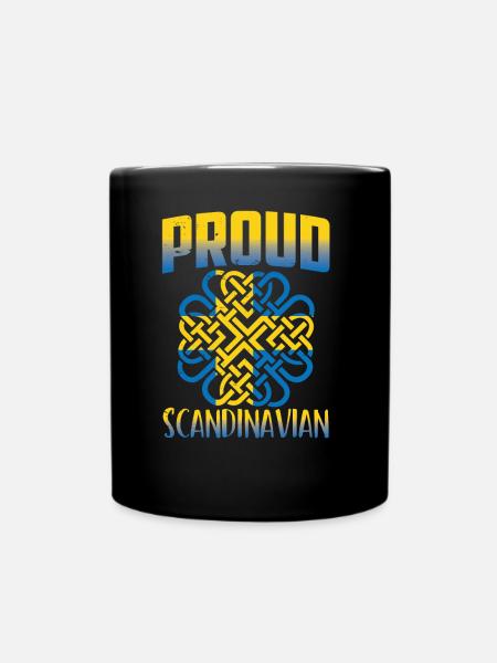 Proud Scandinavian Swede Scandinavia Nordic - Full Colour Mug - black