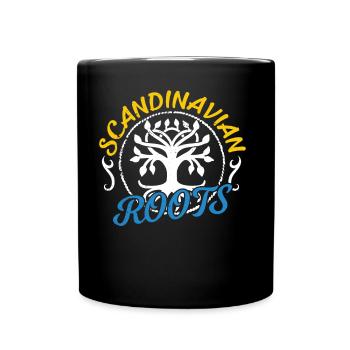 Scandinavian roots Swedish Scandinavia - Full Colour Mug - black - Front