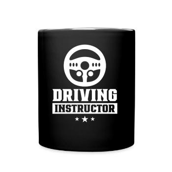 Driving instructor Learner driving school Driving lesson - Full Colour Mug - black - Front