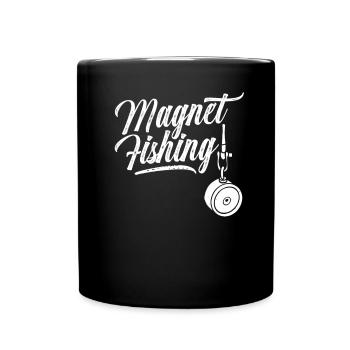 Magnet Fischen Magnetfischen Magnetfischer - Tasse einfarbig - Schwarz - Vorne