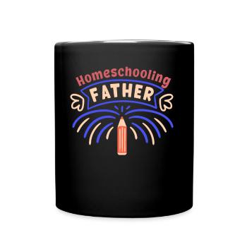 Father With HomeSchoolers Father's Day Papa Homeschool - Full Colour Mug - black - Front
