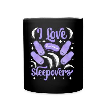 Ich Liebe Übernachtungen Süß Party Übernachten - Tasse einfarbig - Schwarz - Vorne