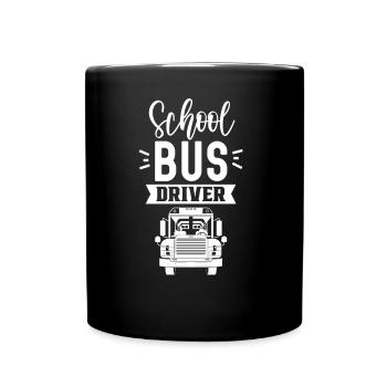 Schulbusfahrer Schulbus Busfahren Reisebus - Tasse einfarbig - Schwarz - Vorne