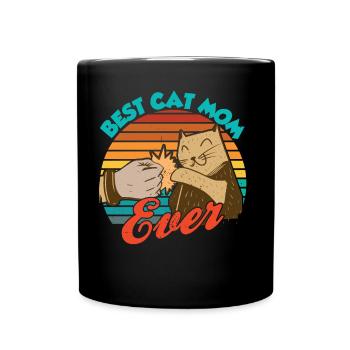 Die Beste Katzenmama Aller Zeiten Katze Mutter - Tasse einfarbig - Schwarz - Vorne