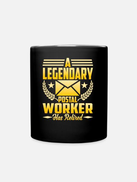 A Legendary Postman Is Retired - Full Colour Mug - black
