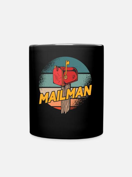 Postman Parcel Service Delivery Postman - Full Colour Mug - black