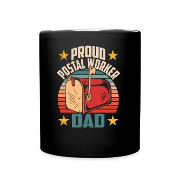 Fier facteur Père Livreur - Mug uni - noir - Devant