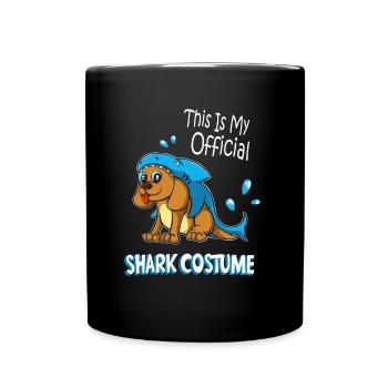Das ist Mein Offizielles Hai Kostüm Hund Kinder - Tasse einfarbig - Schwarz - Vorne