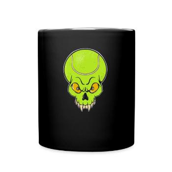 Tennis Tennis Ball Skull Tennis Player - Full Colour Mug - black - Front