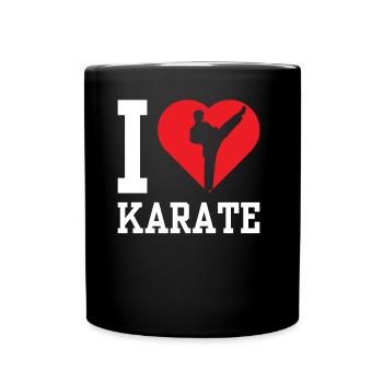 J’adore les combattants d’arts martiaux de karaté - Mug uni - noir - Devant
