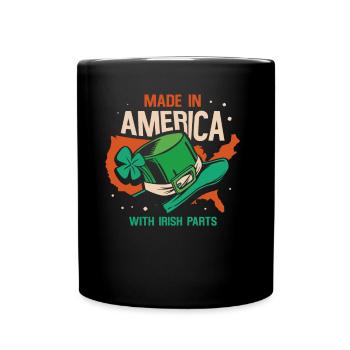 Made In America With Irish Parts Irish - Full Colour Mug - black - Front