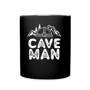 Caveman Cave Man Cave Caving Cave Hiking - Full Colour Mug - black - Front