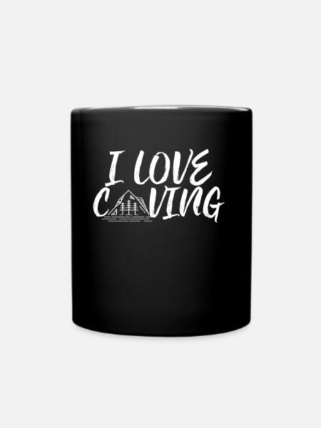 I love caving caving caving - Full Colour Mug - black