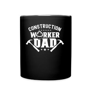 Travailleur de la construction Père Travail d’équipe Équipe de chantier de construction - Mug uni - noir - Devant