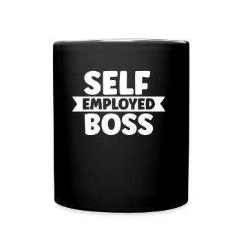 Self-employed boss Freelancer Self-employed - Full Colour Mug - black - Front